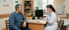 мужчина с алкогольной полинейропатией у врача